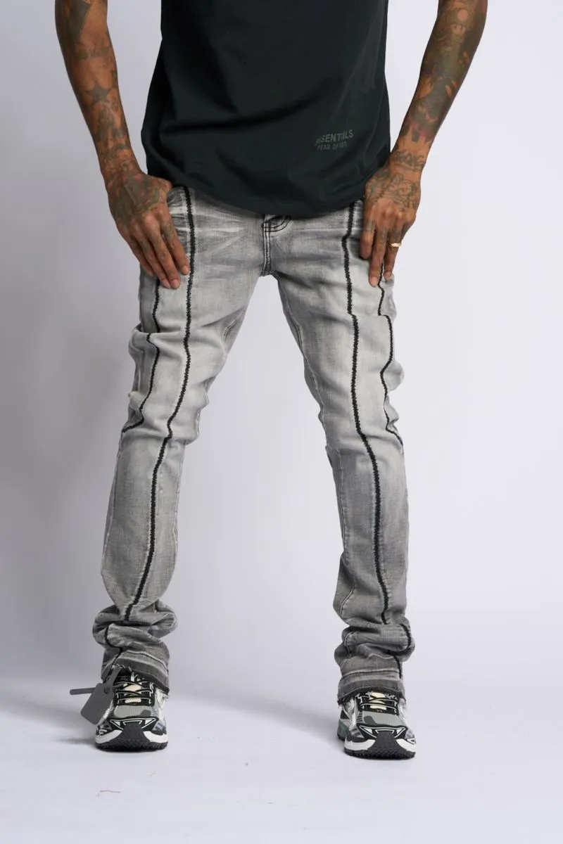 "DALI' STACKED DENIM (GREY)