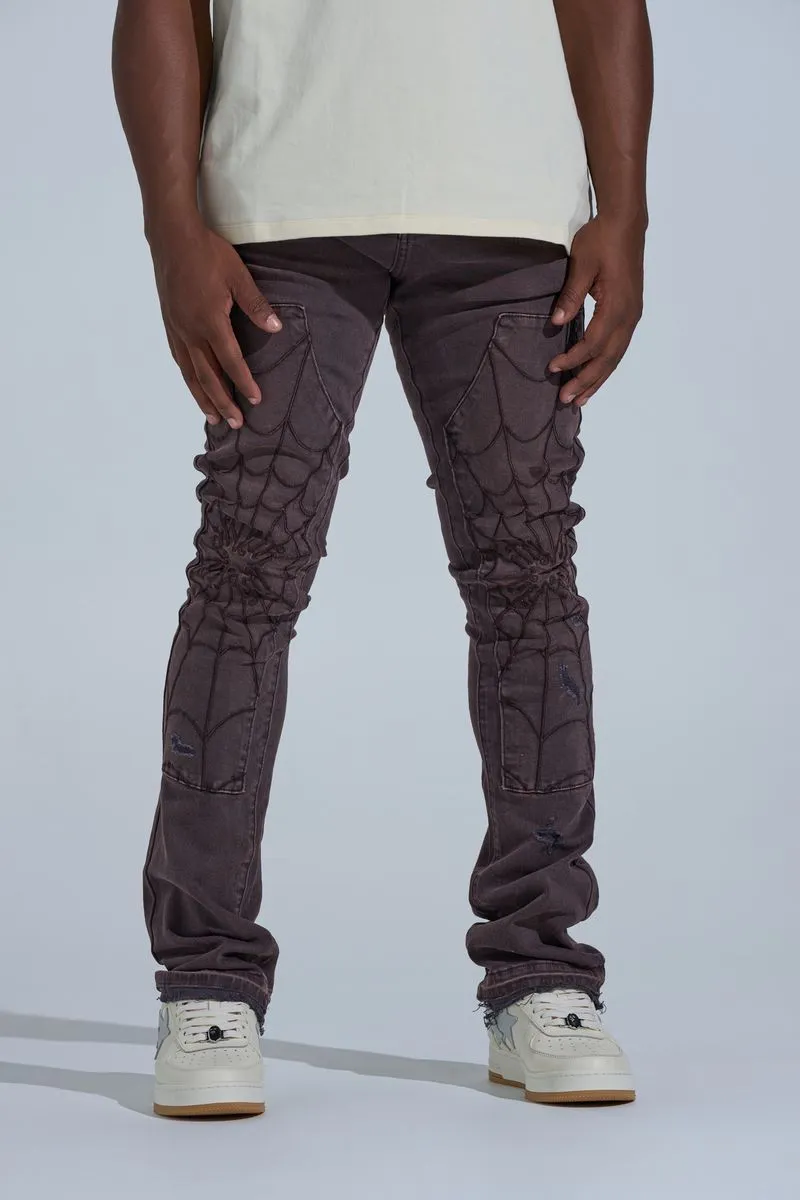 "ABANDONED" STACK DENIM (ASH PURPLE)