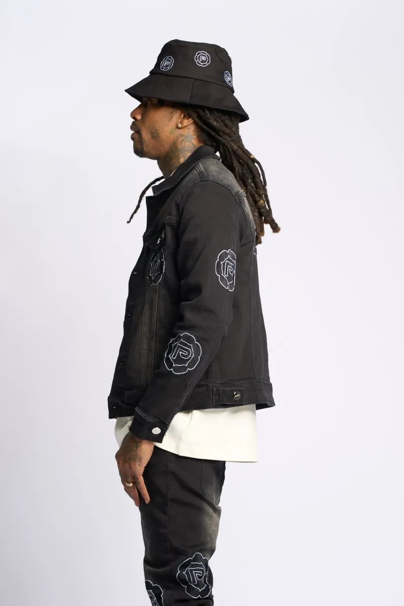 SEWN TOGETHER DENIM JACKET (BLACK WASH) - 4