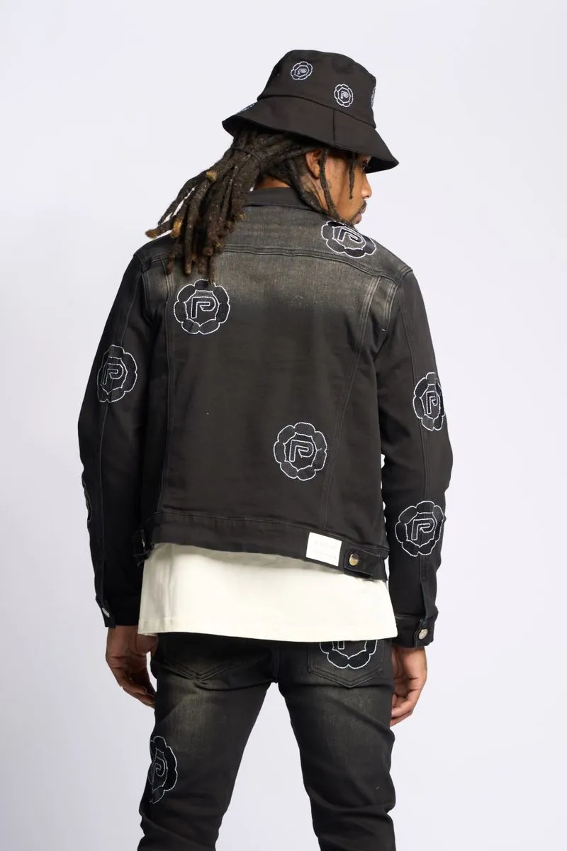 SEWN TOGETHER DENIM JACKET (BLACK WASH) - 5