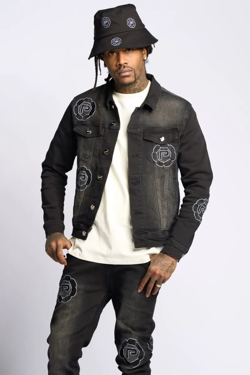 SEWN TOGETHER DENIM JACKET (BLACK WASH) - 3