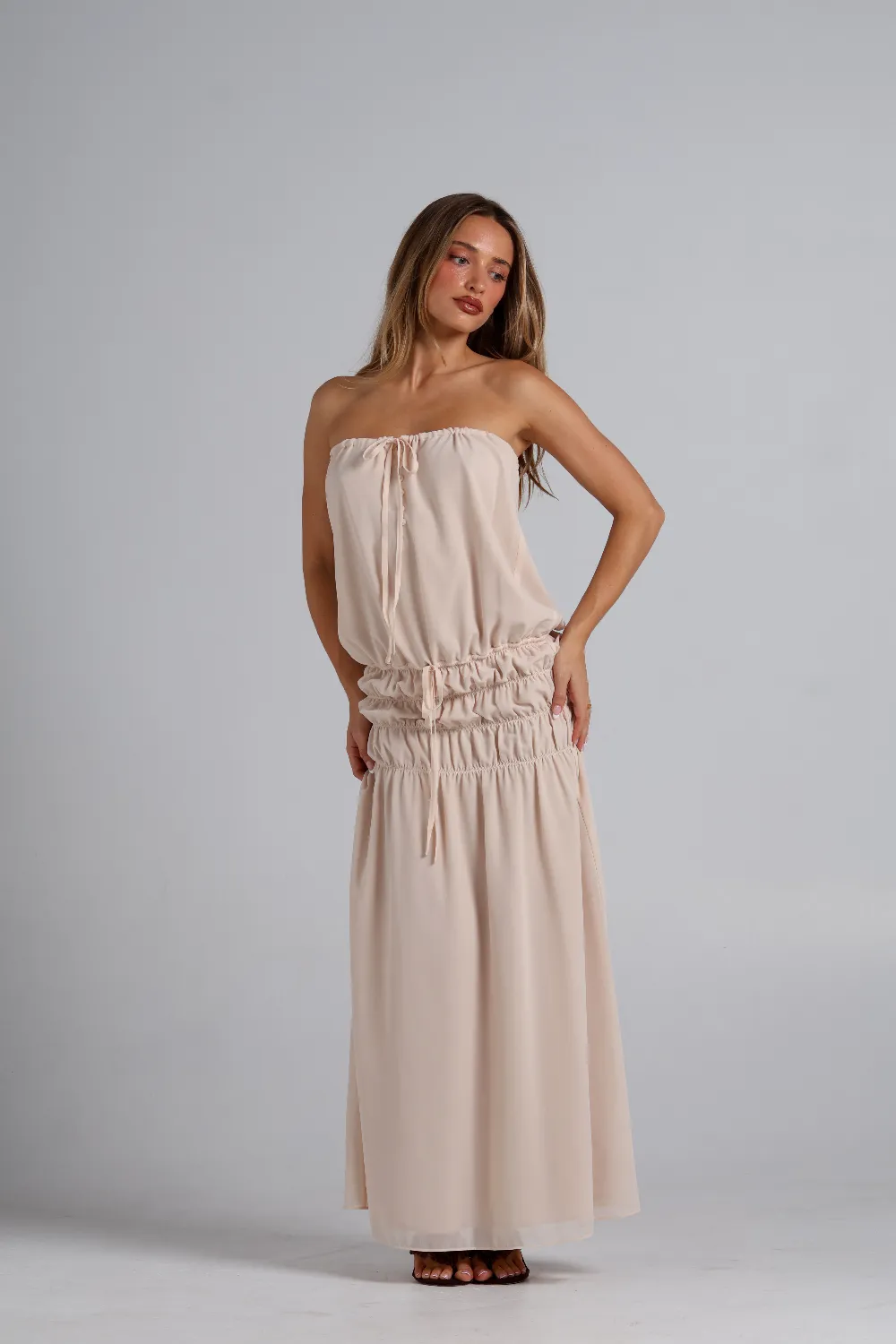 Manila Maxi Dress - Cream - 3