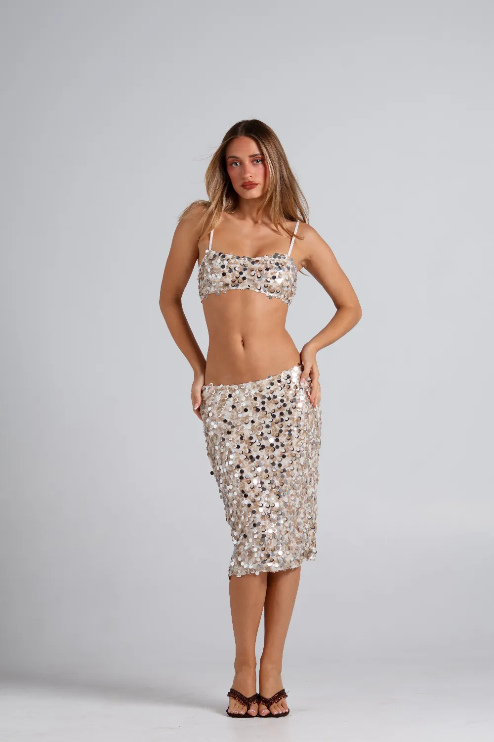 Soiree Midi Skirt - Champagne - 5