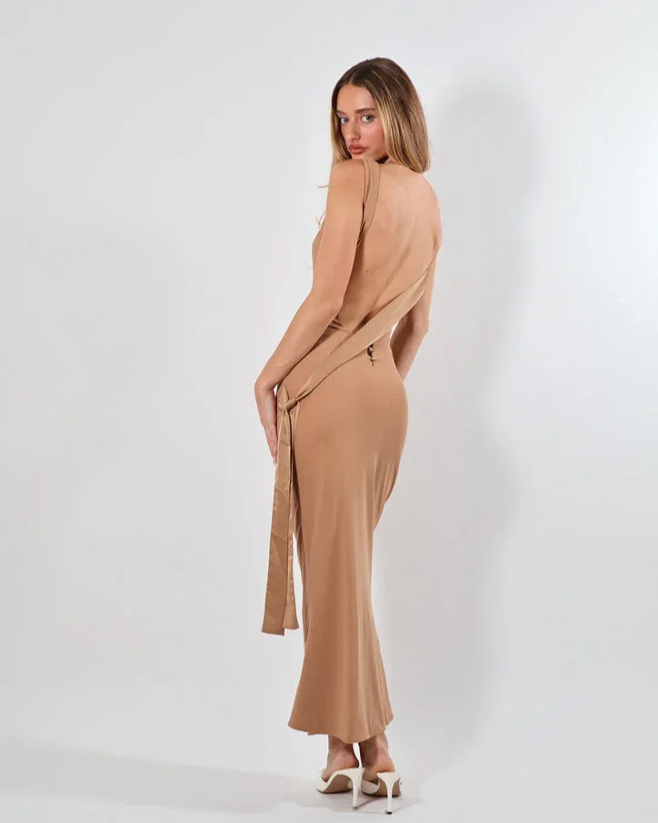 Bruna Midi Dress - Tan