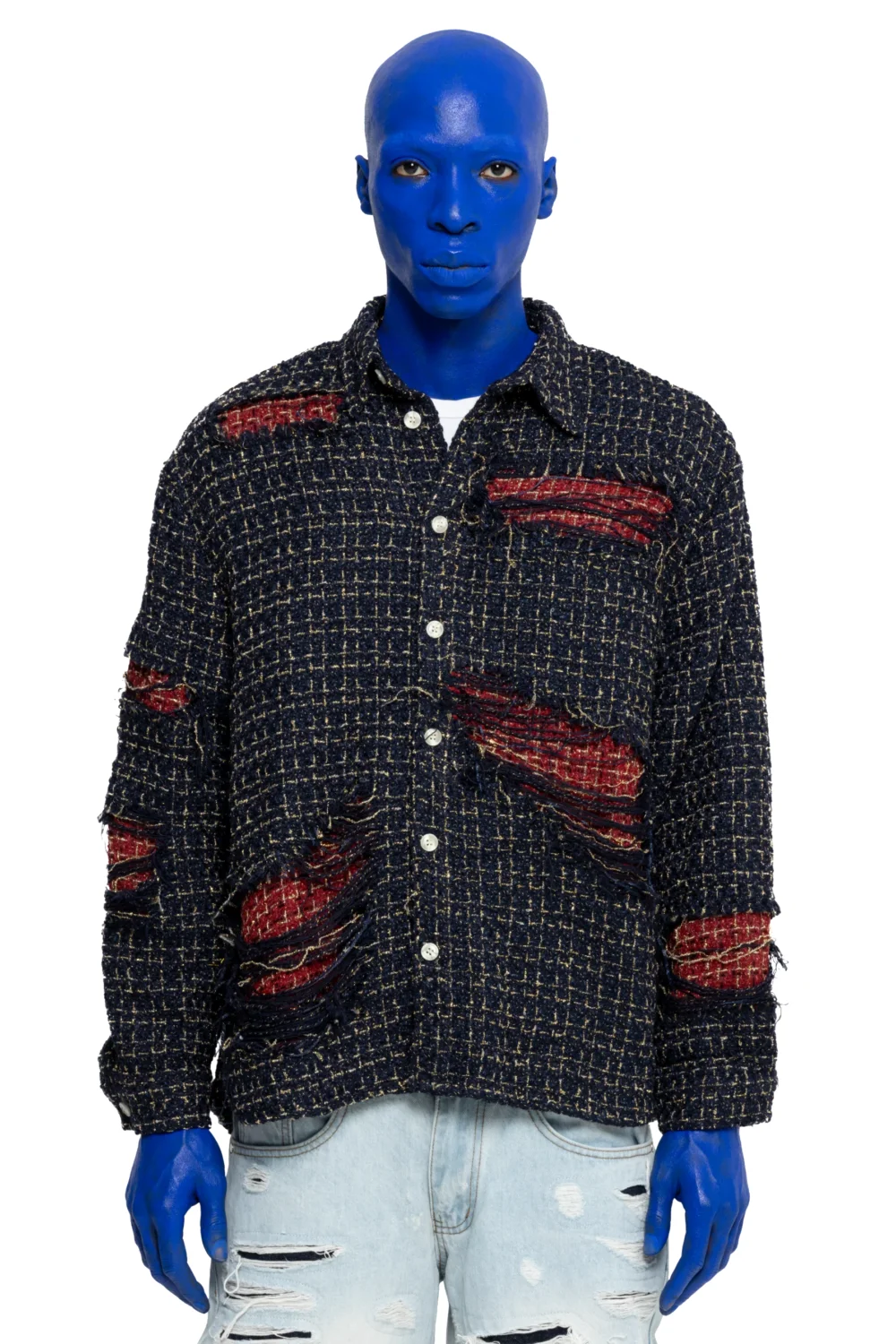 DISTRESSED DOUBLE LAYER FLANNEL - 3
