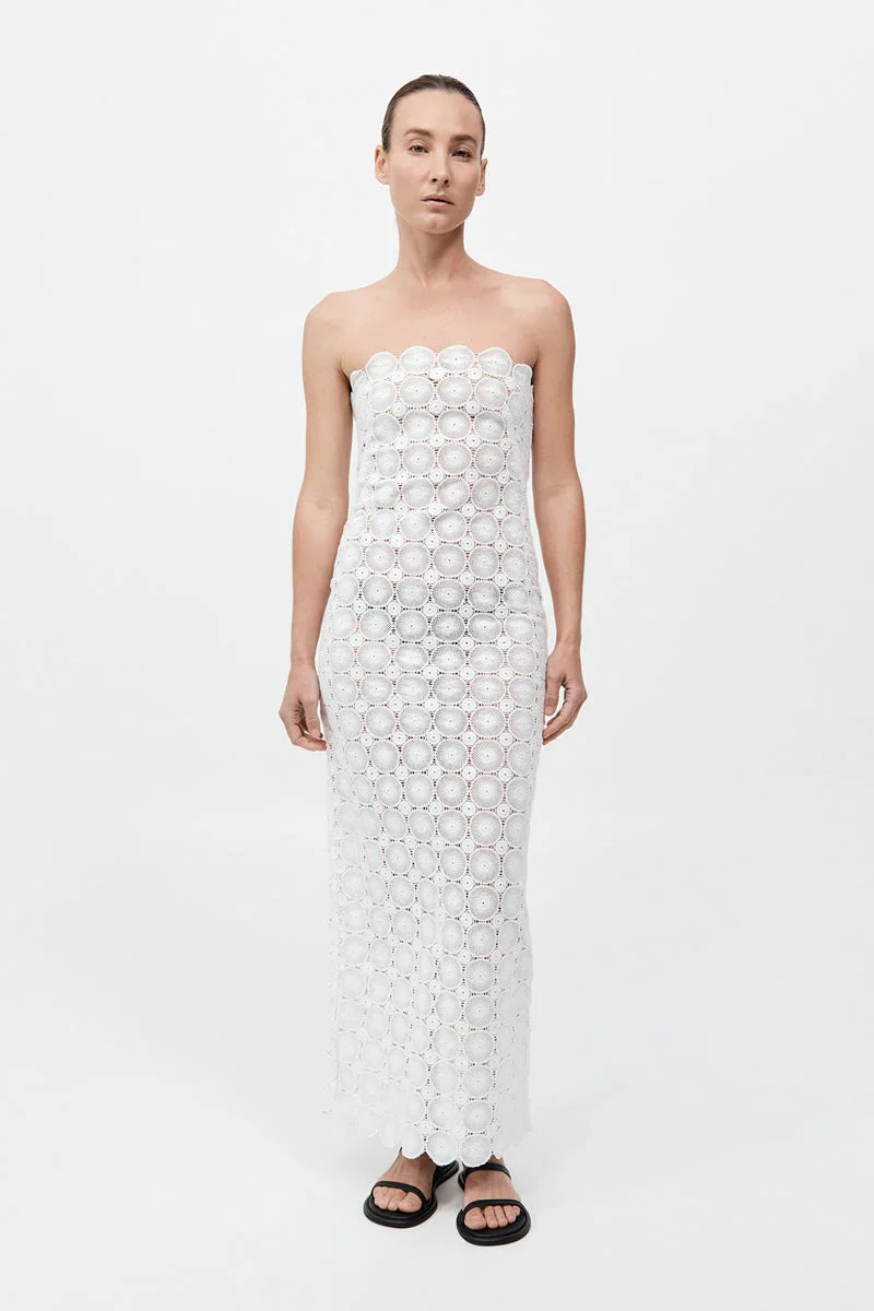 Doily Column Dress - White