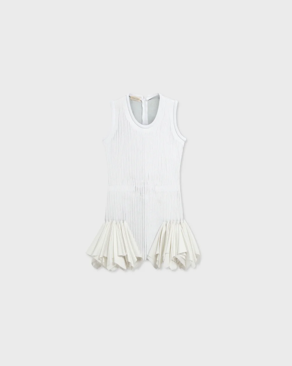Leather Slash Dress in White