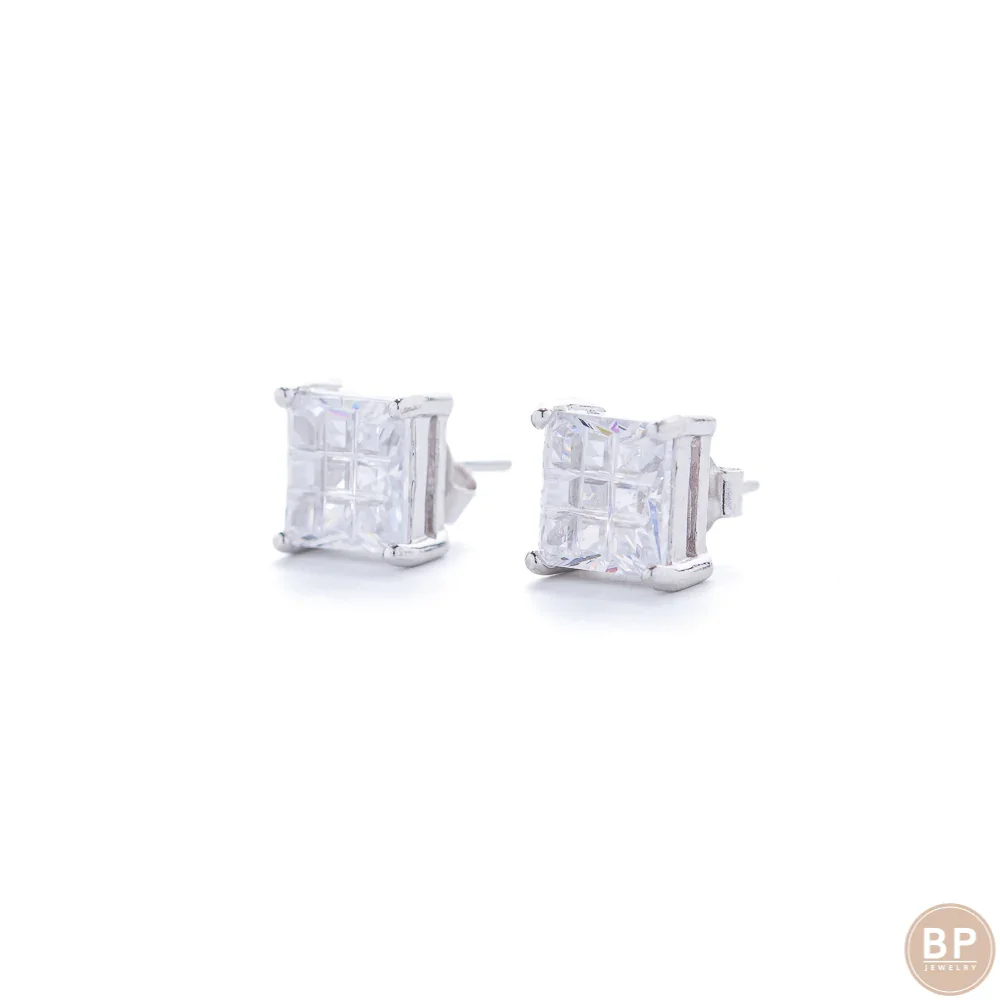 White Stone Ice Studs