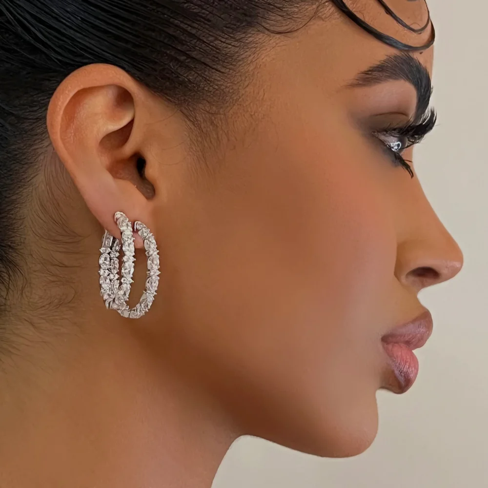 The 925 Multi Shape Crystal Hoops