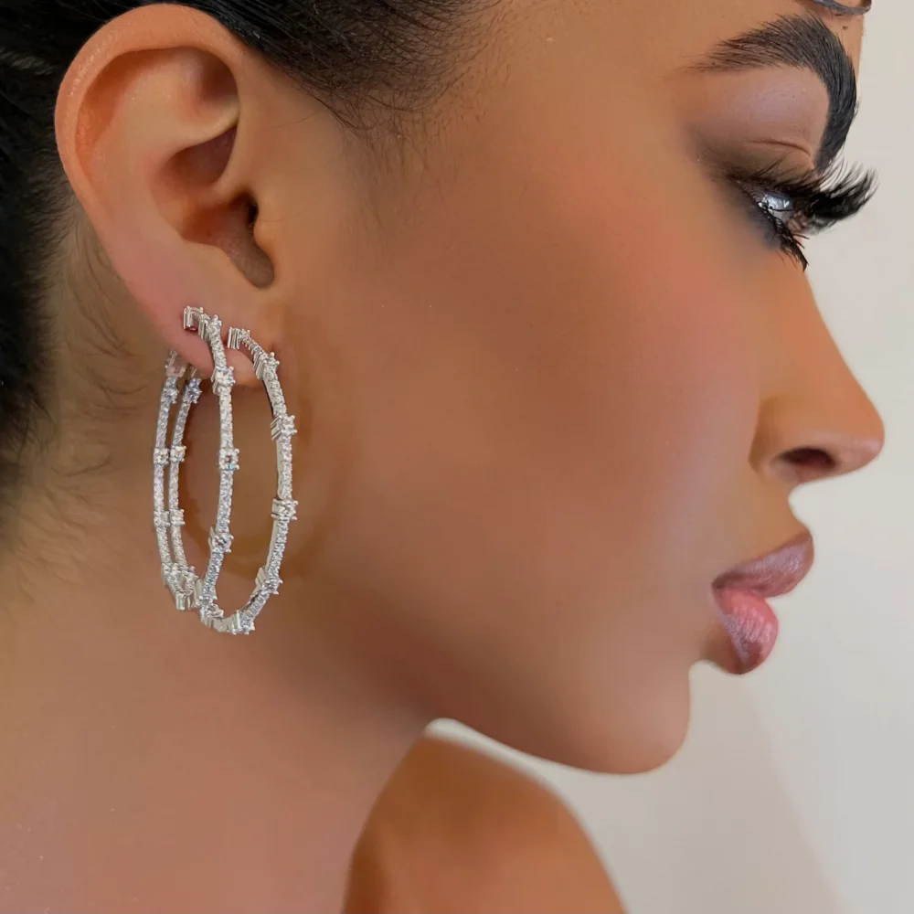 The 925 Large Crystal Hoop