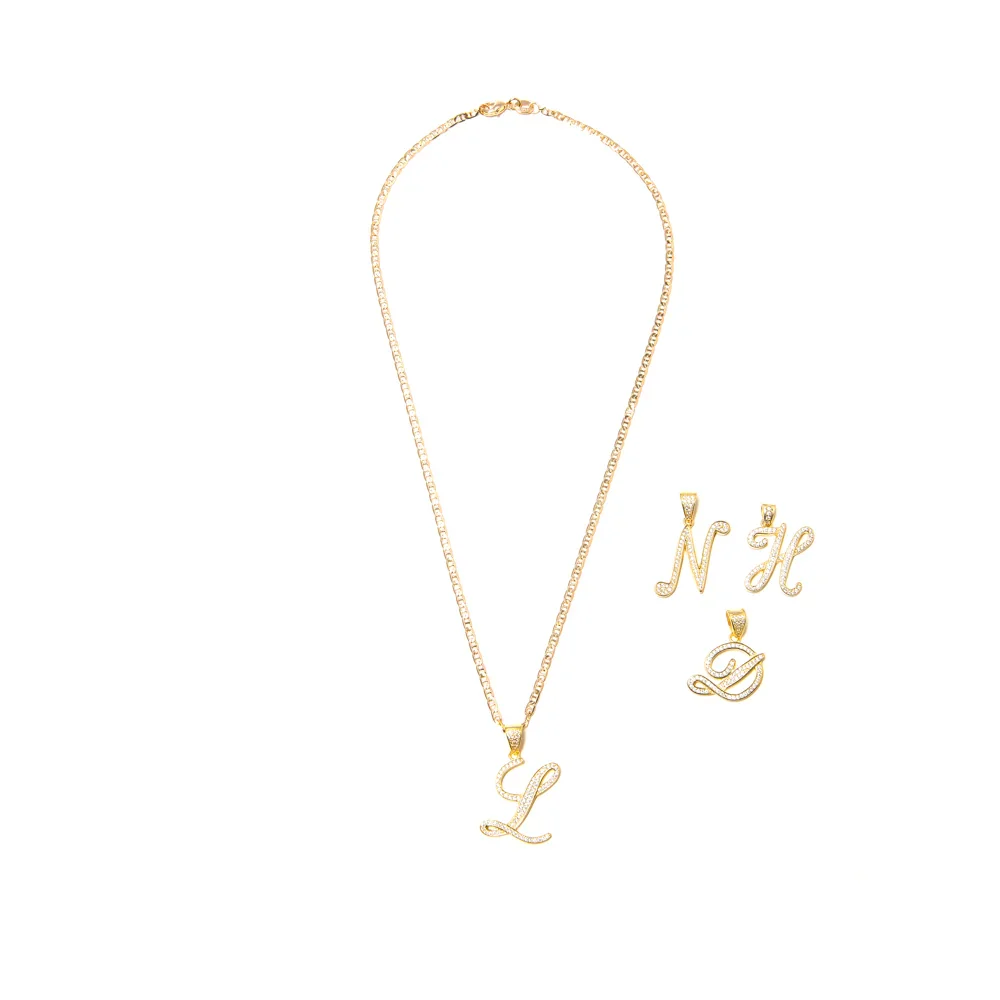 Gold Silk Initials Necklace