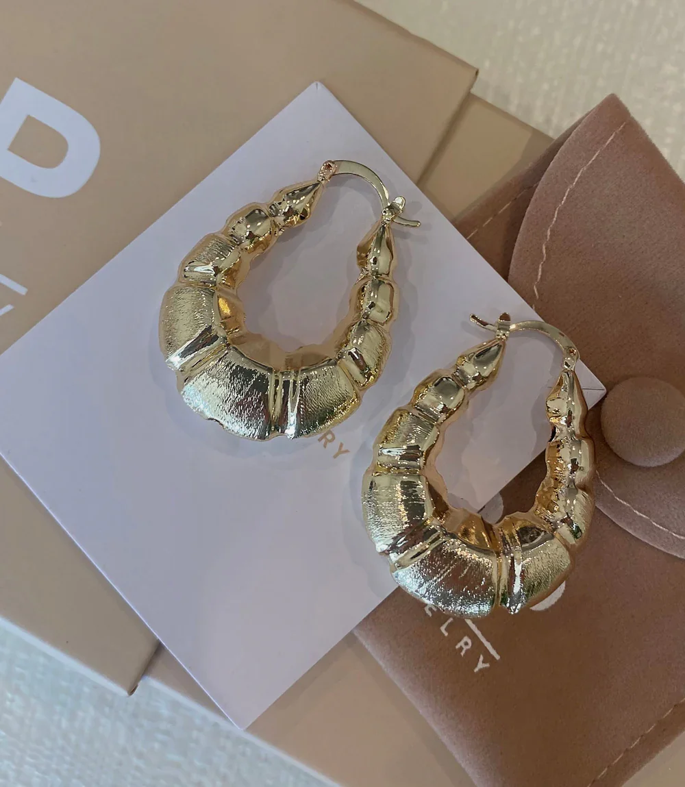 Mini Chunky Oval Bamboo Hoops