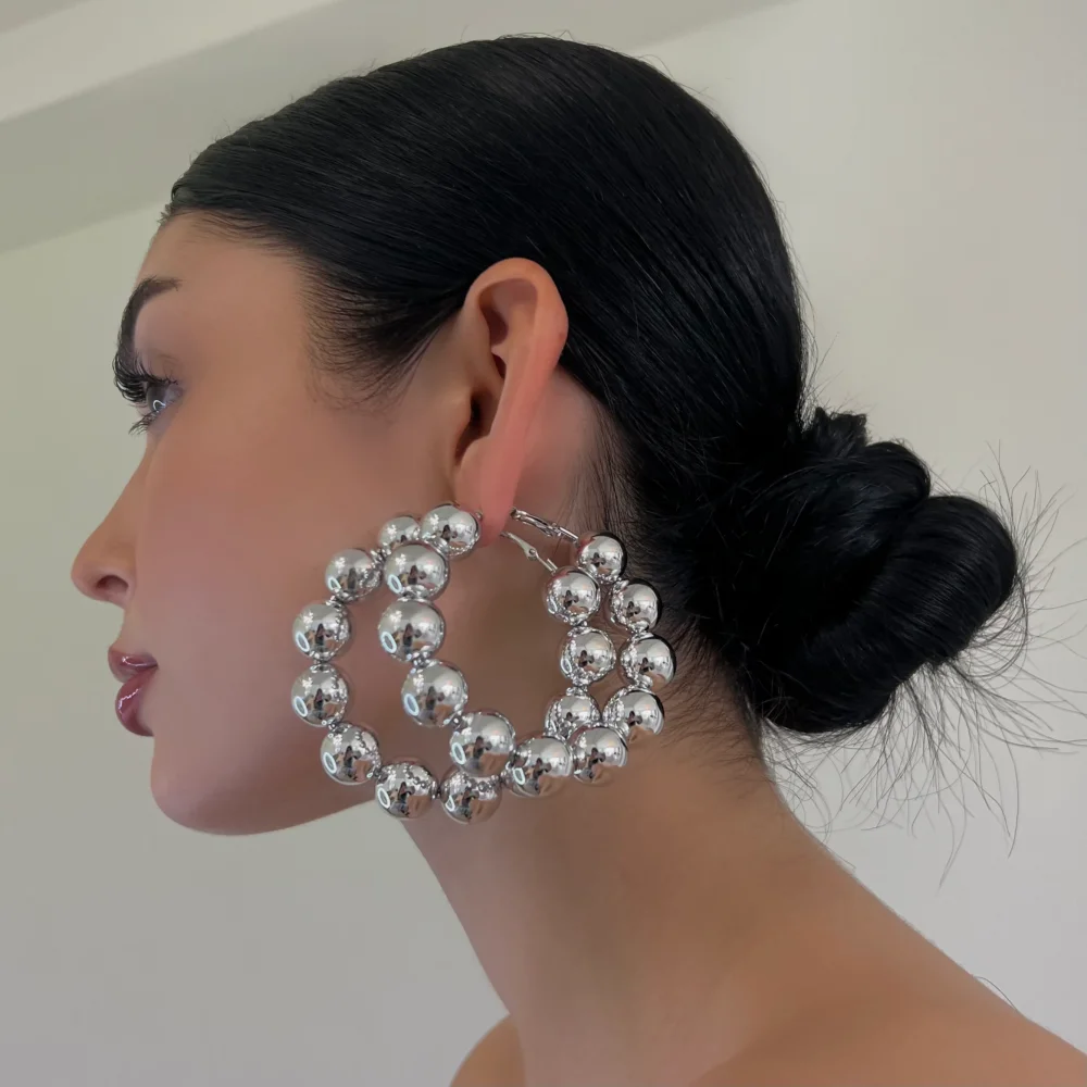 The Medium Chunky Beaded Hoops