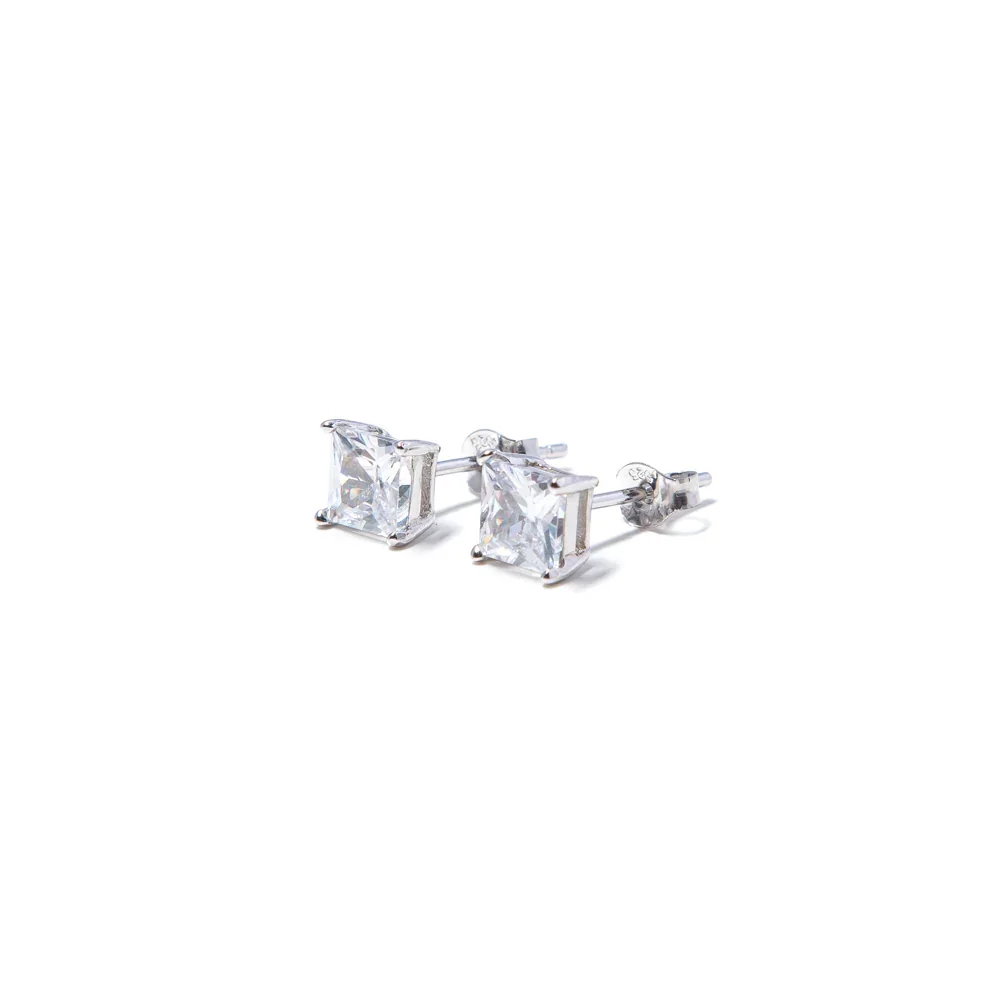Classic Square Studs Silver Earrings