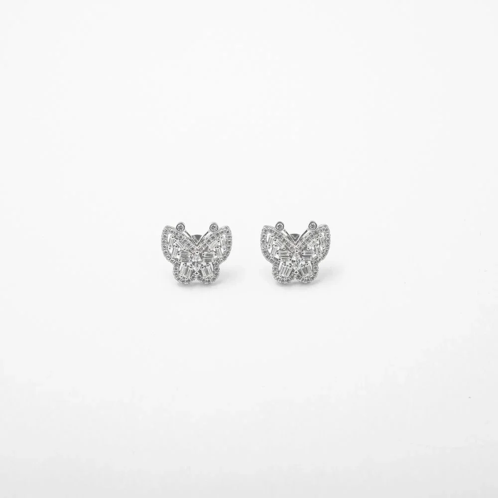Baguette Butterfly Studs