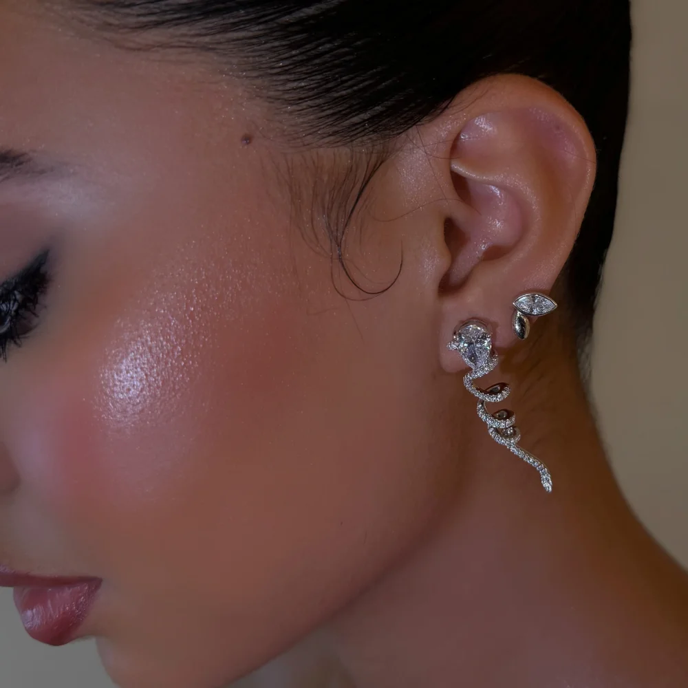 Left Swirl Drop Earring