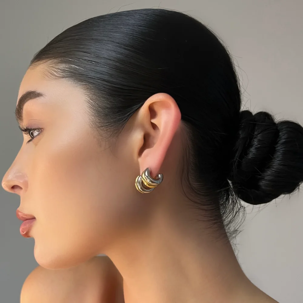 The Mini Two Tone Hoops