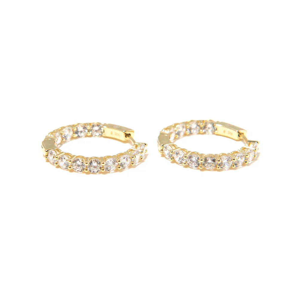 Classic Gold Diamond Hoops