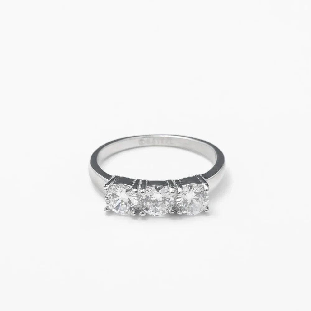 Triple Crystal Silver Band