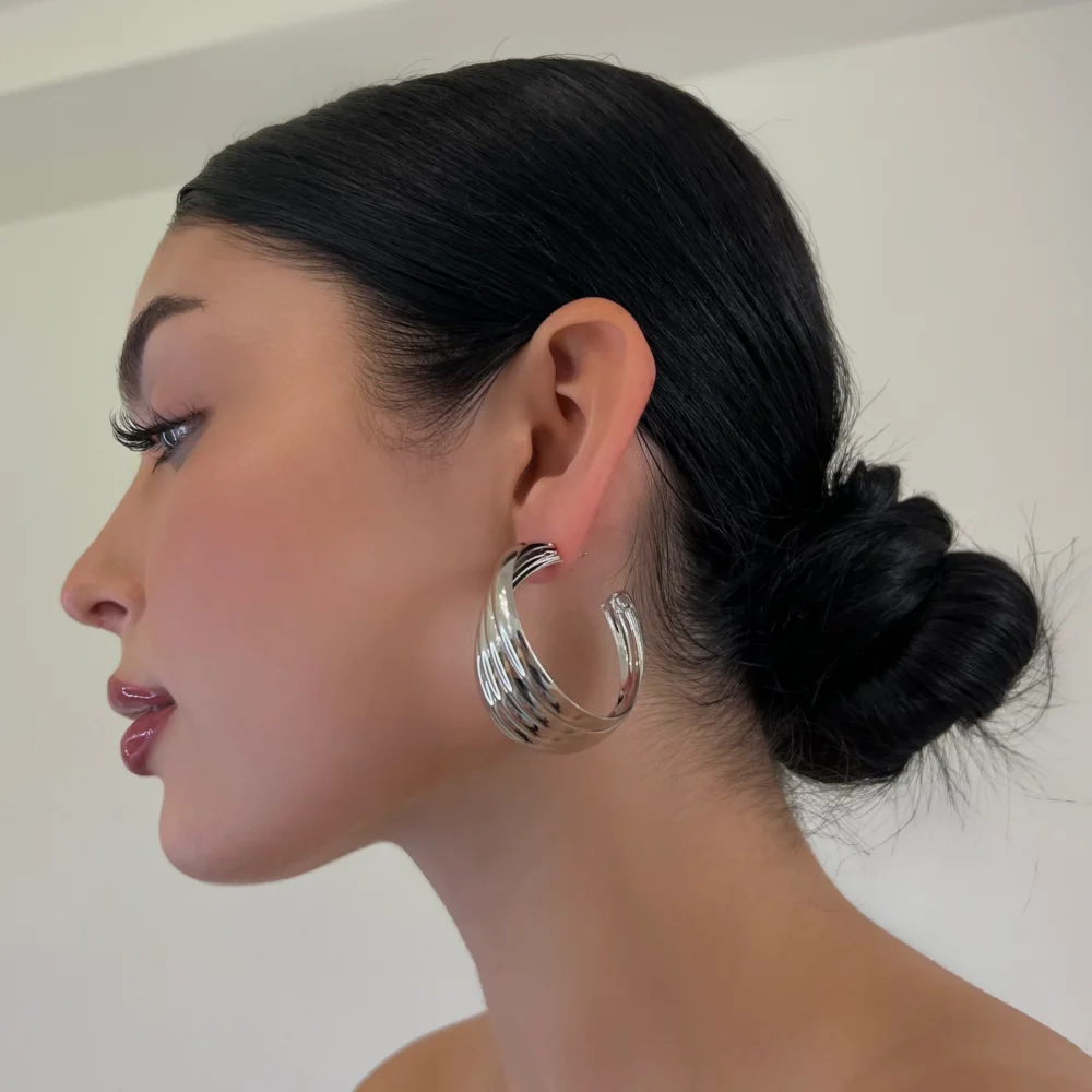 The Chrome Twist Hoops
