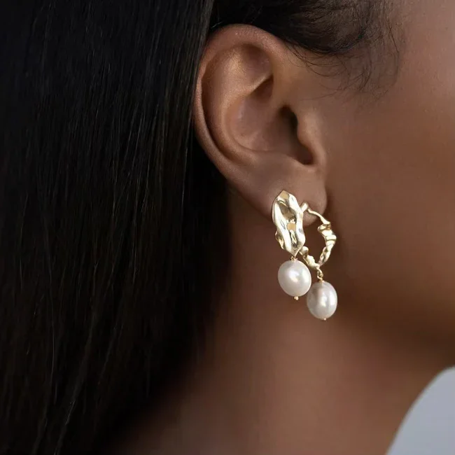 The Gold Melting Pear Set Earrings