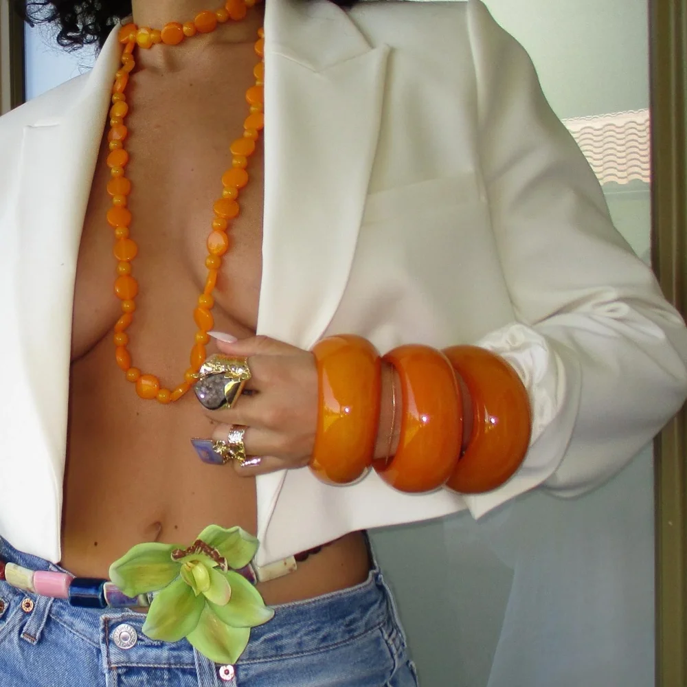 The Bulky Orange Bangle