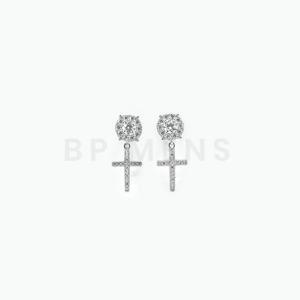 925 Silver Cross Stud Earrings