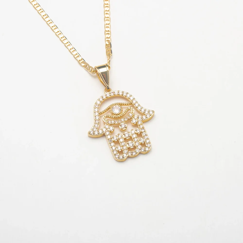 Hamsa Protection Gold Necklace