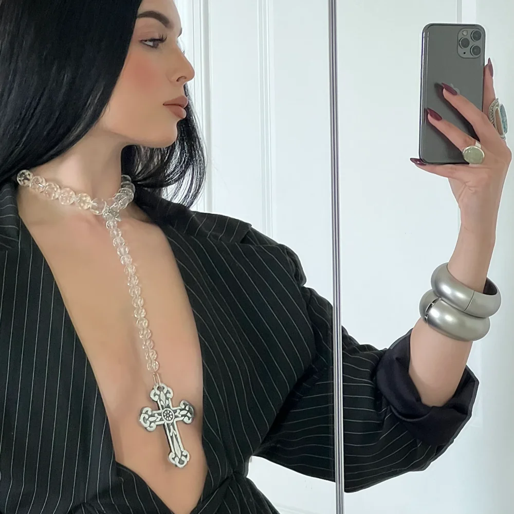 The Statement Handmade Clear Rosary