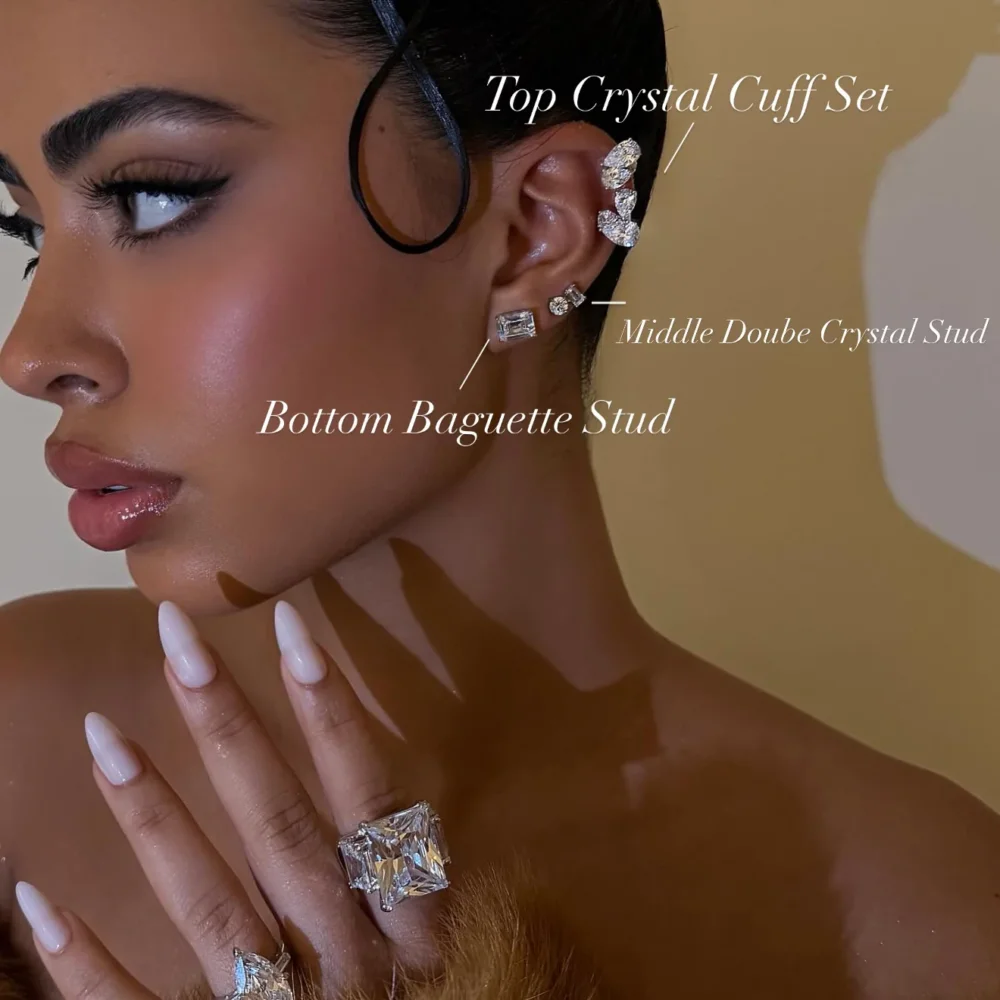 Top Crystal Cuff Set - 2