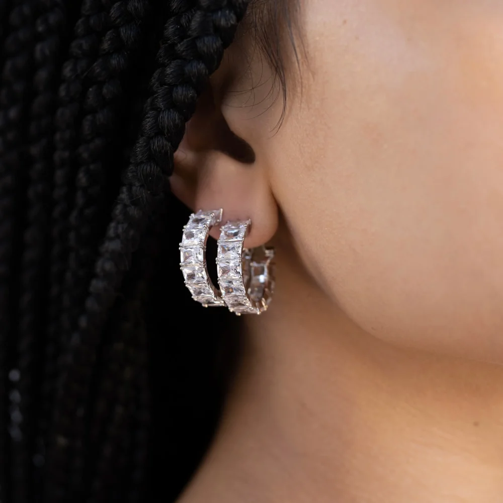 The Original Silver BP Square Hoops
