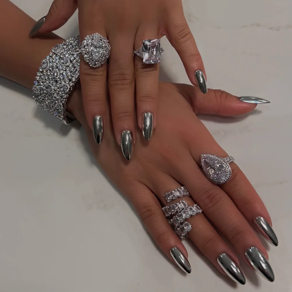 Top Left Silver Cluster Ring