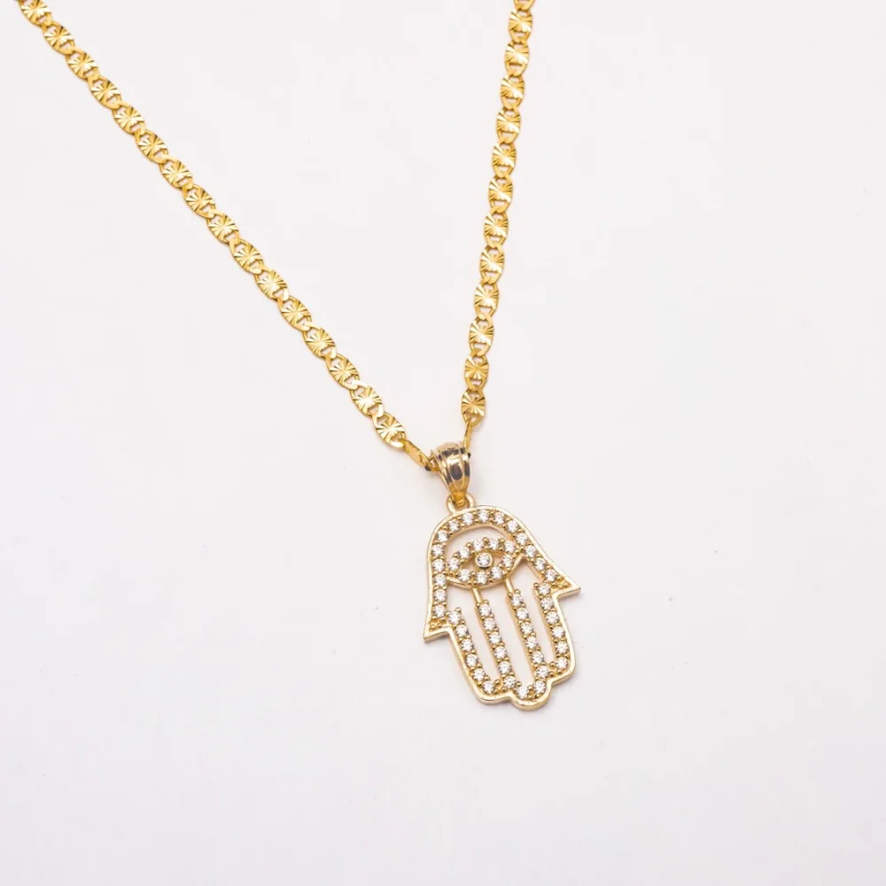 New Hamsa 10K Solid Gold Necklace