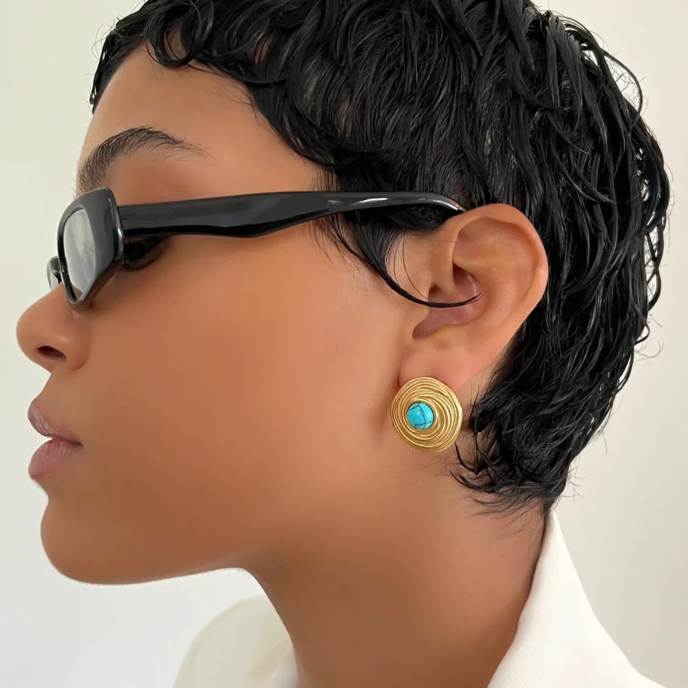 The Gold Turquoise Earrings