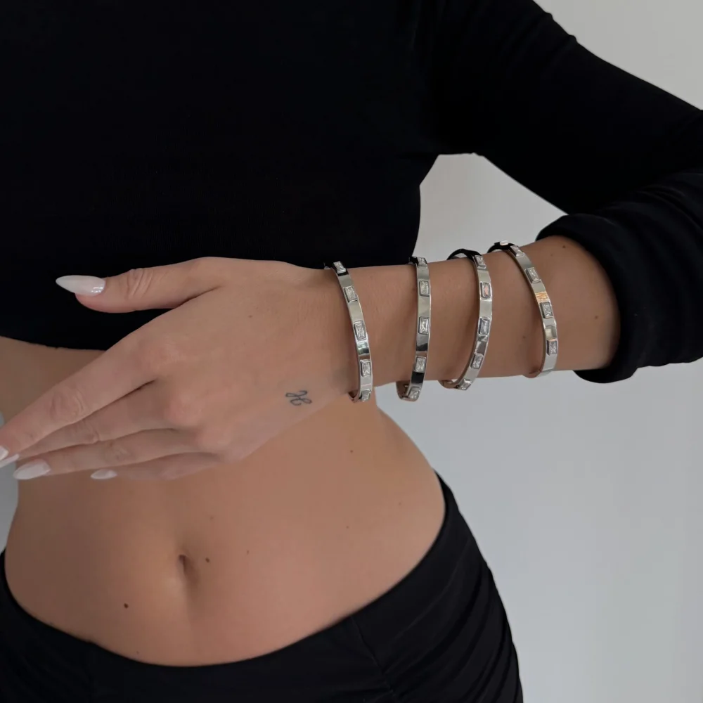 The Chrome Crystal Bangle