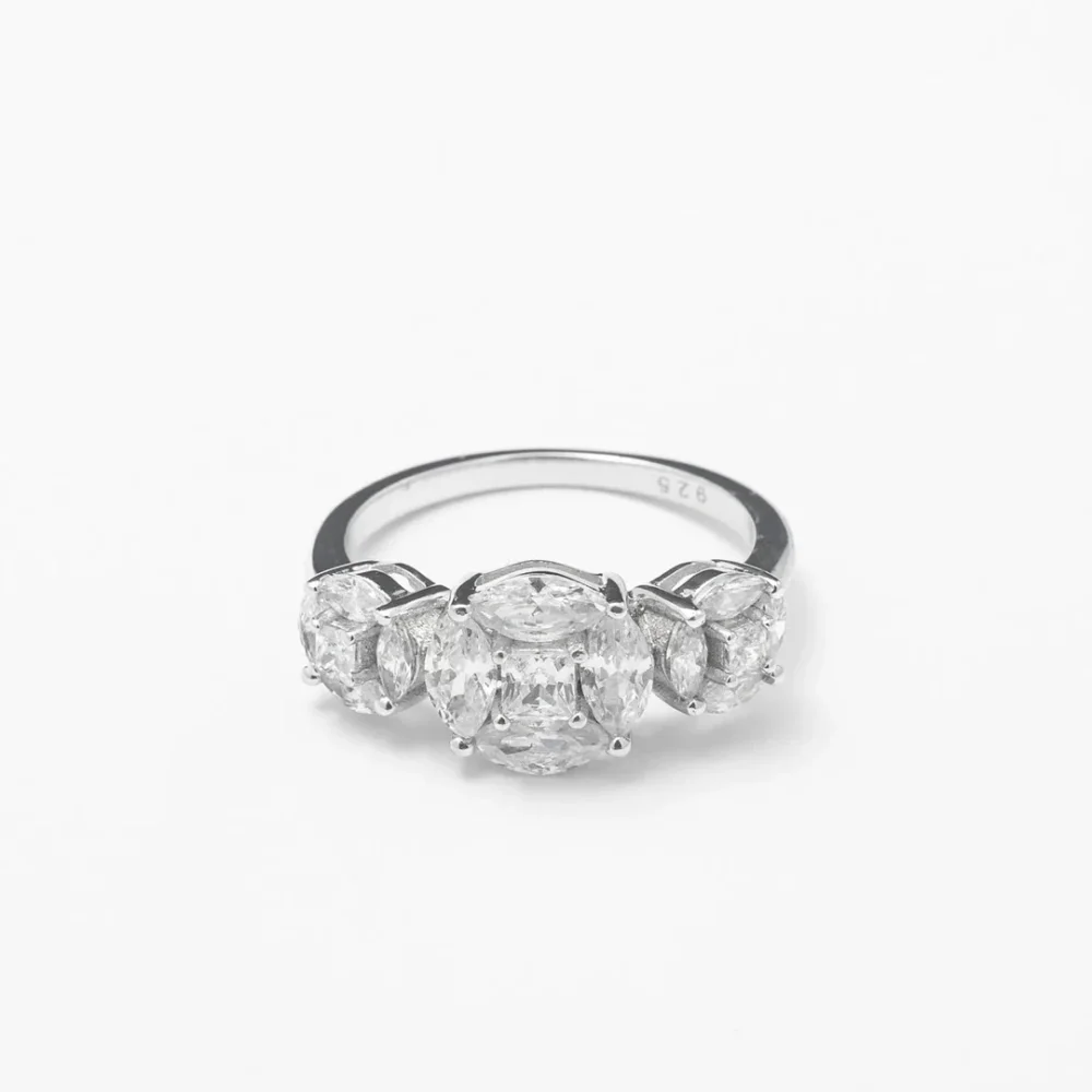 New Half Silver Crystal Band