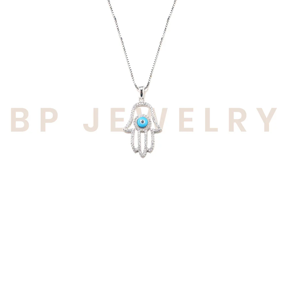 Silver Turquoise Hamsa Chain