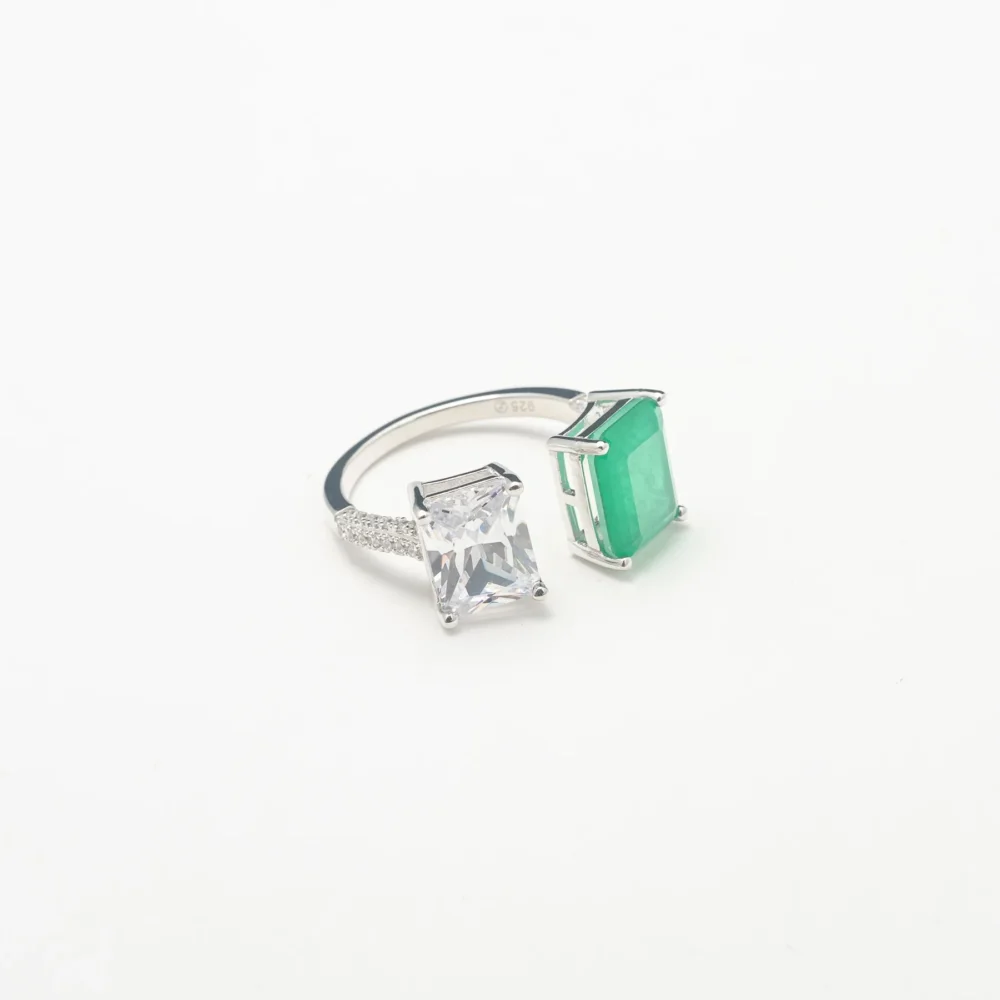 Emerald Crystal Cuff Ring
