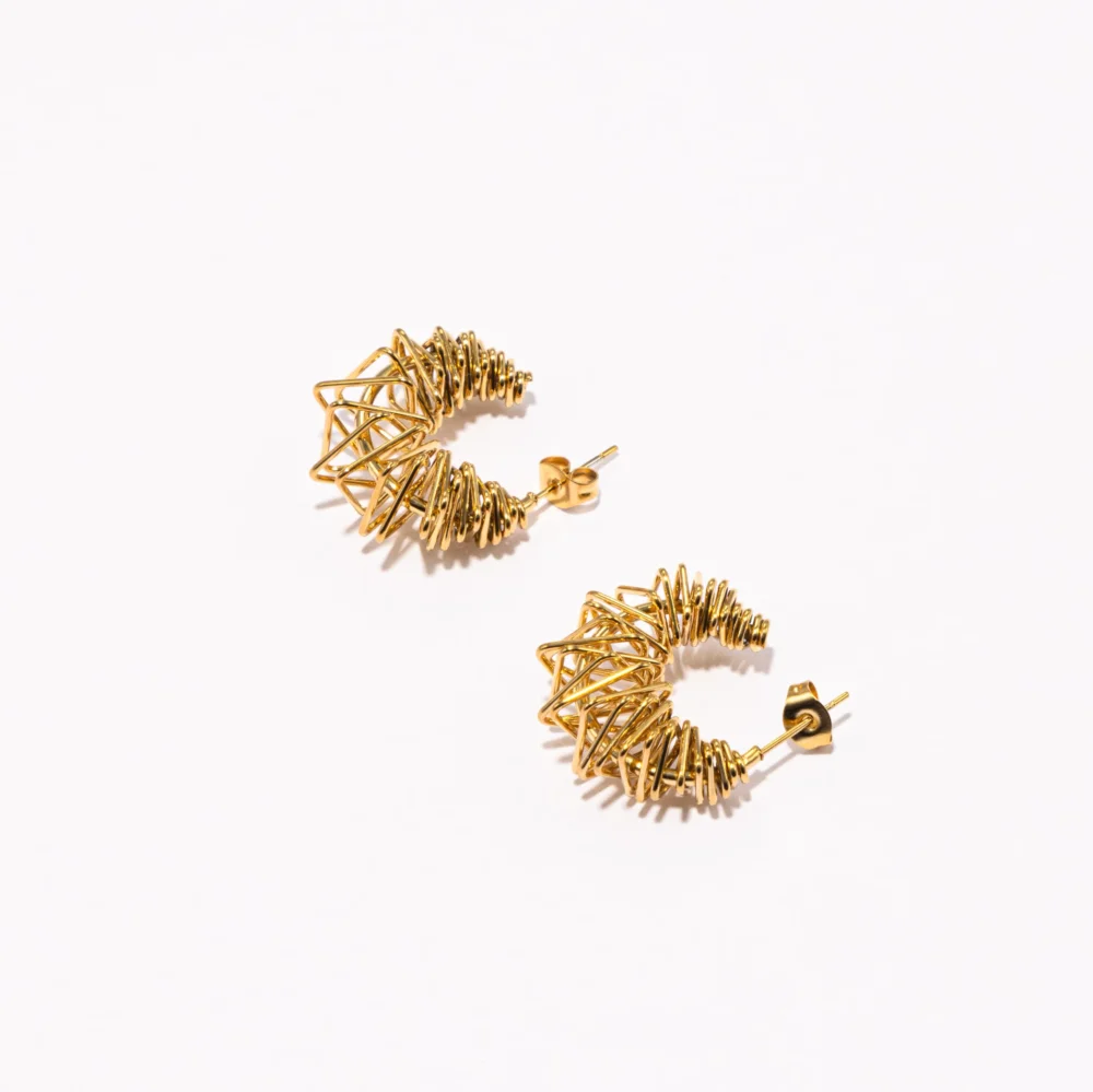 The Gold Abstract Layered Hoop