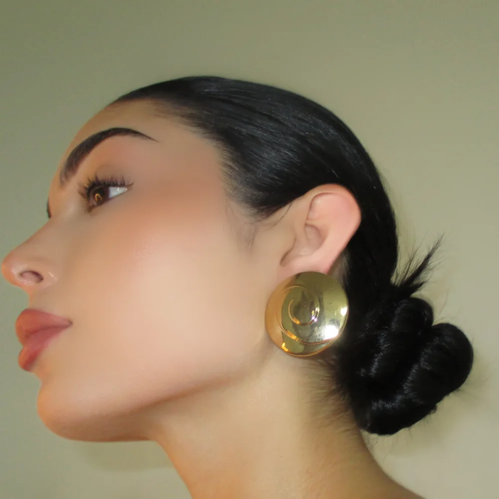 The Gold Circular Swirl Studs