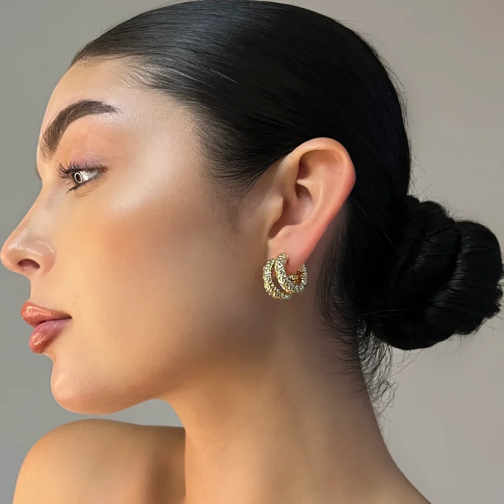 Mini Gold Textured Hoops