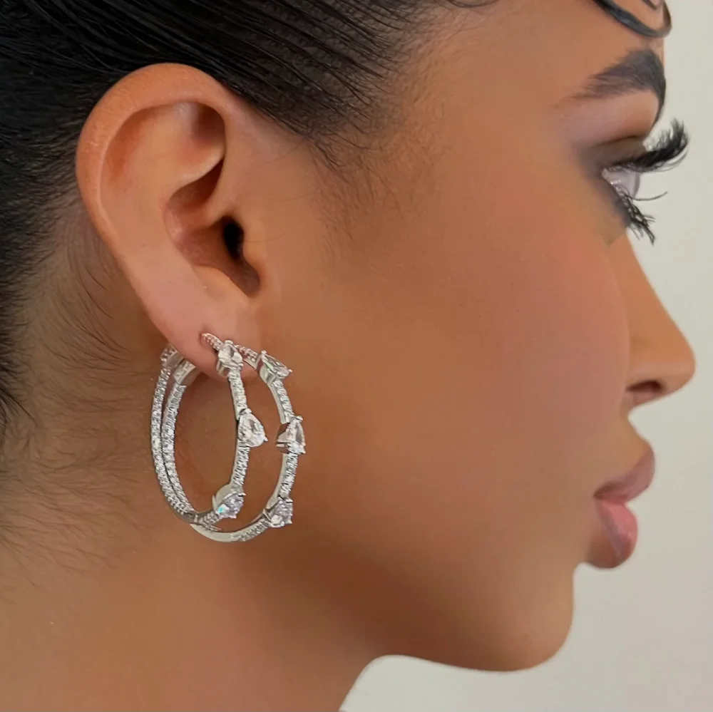 The 925 Pear Individual Hoop