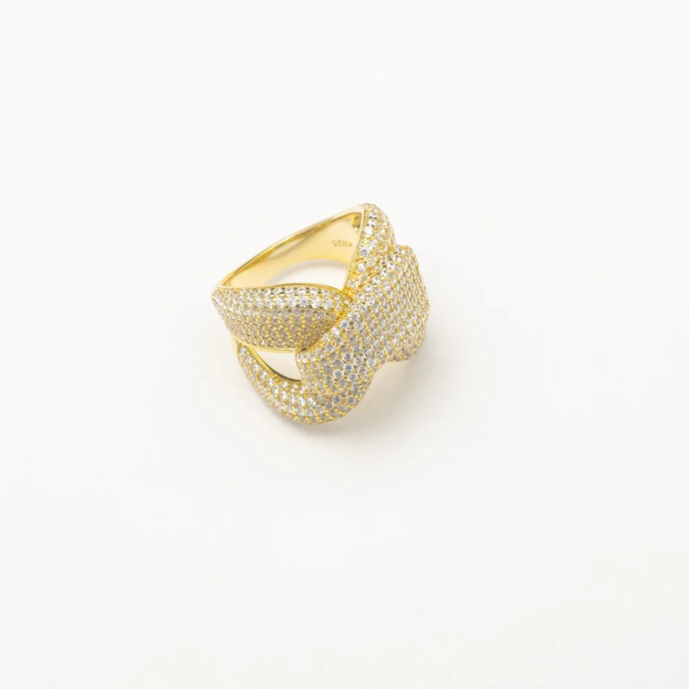 Large Gold Icy Knot Ring