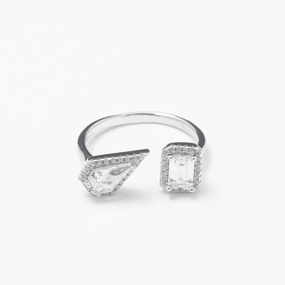 Silver Double Teardrop Band