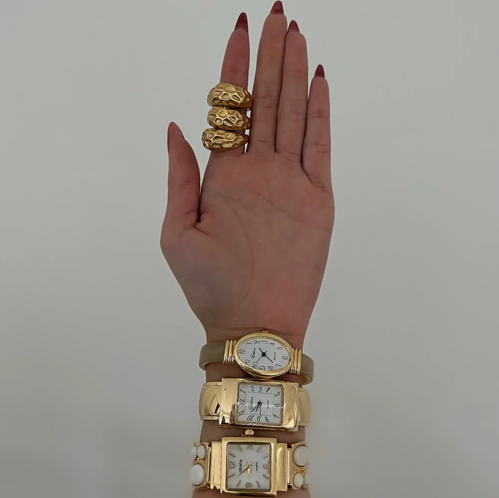 Solid Melted Gold Cuff Ring