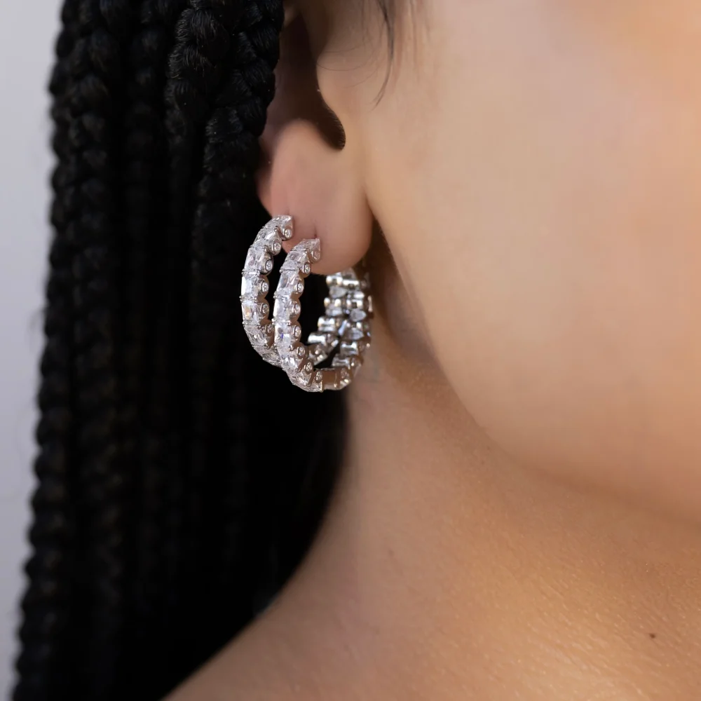 The New Square BP Crystal Hoops