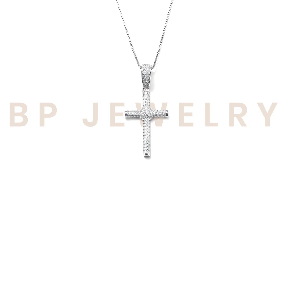 Double Cross Silver Chain