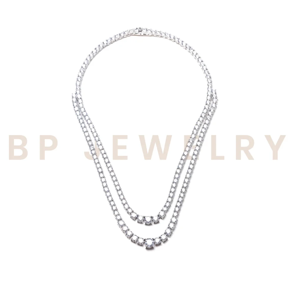 Large Middle Stone Double Tennis Chain
