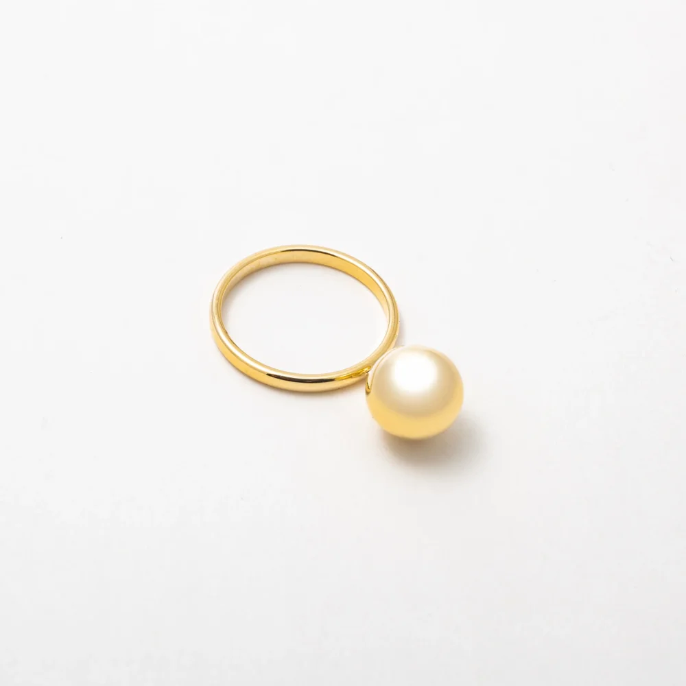 The Gold Abstract Ball Ring