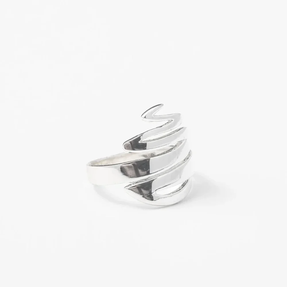 Mini Chrome Squiggly Ring